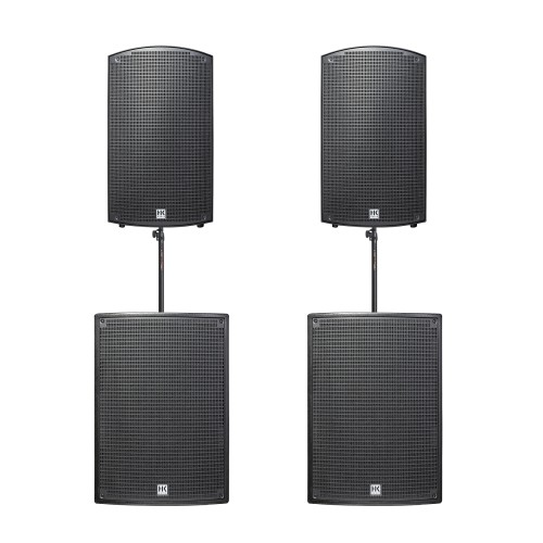 HK Audio Sonar 112 Xi (x2) + Sonar 115 Sub D (x2) + sztyce i okablowanie