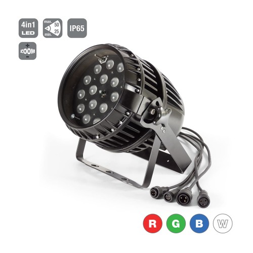 Flash LED PAR 64 18x10W RGBW 4w1 ZOOM IP65