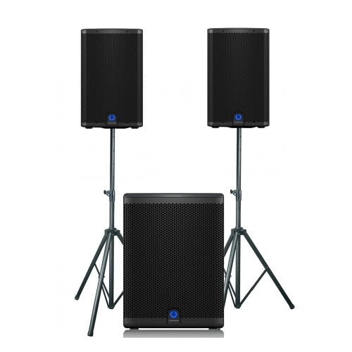 Zestaw: 2x Turbosound iQ10 + iQ15B + statywy i okablowanie
