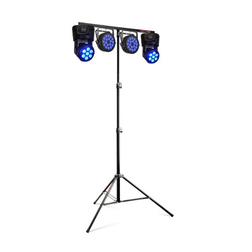 2x Flash LED PAR 64 18x12W + 2x Flash LED MH 7x10 + statyw Athletic nLS-3KIT