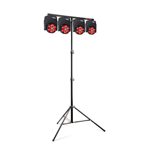 4x Flash LED Moving Head 6x15W OSRAM + Statyw Athletic nLS-3KIT