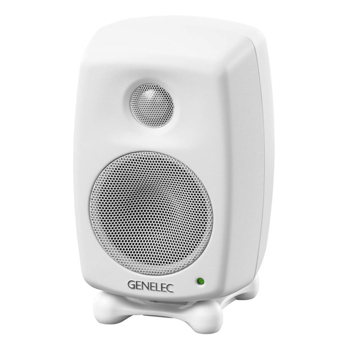 genelec 8010a white front top angle