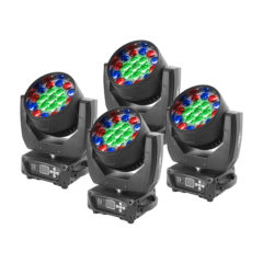 Flash Professional 4x LED Moving Head 19x15W RGBW ZOOM – 3 sections